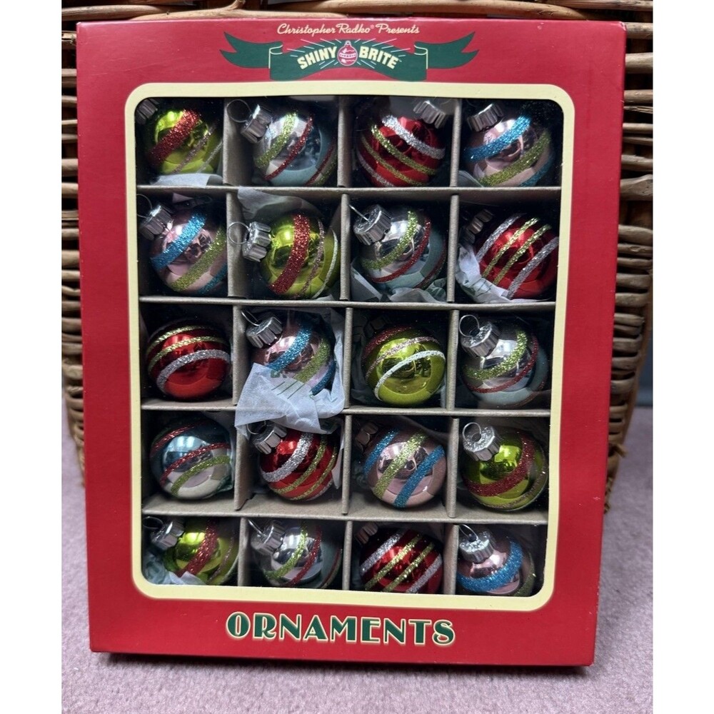 Shiny Brite Christopher Radko Christmas 20 Ornaments 1.25" Small New